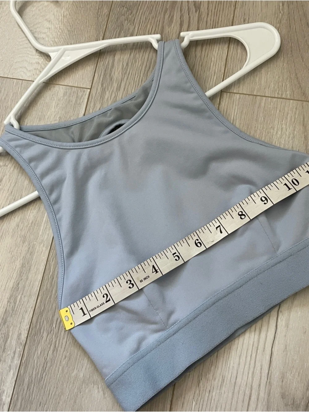 Alo Longline Bra high neck incline mesh back womens Blue (xsmall) activewear
